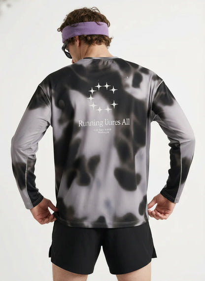 Men's Digital Camo Long-Sleeved T-Shirt: Lightweight, Breathable, Moisture-Wicking—Ideal for Outdoor Sports & Fitness