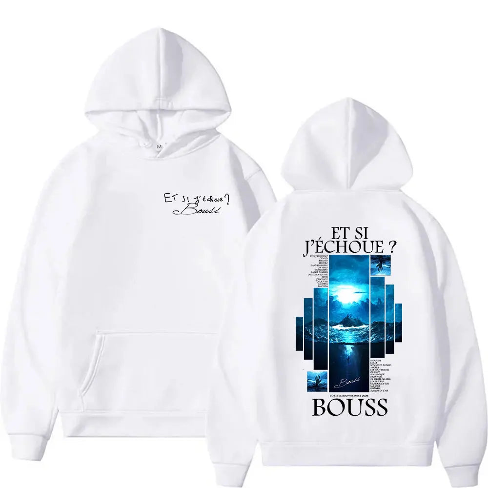 Rapper BOUSS ET SI J'ECHOUE ?   Tour 2025 Hoodie Men's Women Hip Hop Long Sleeve Fashion Oversized Sweatshirts Fleece Streetwear