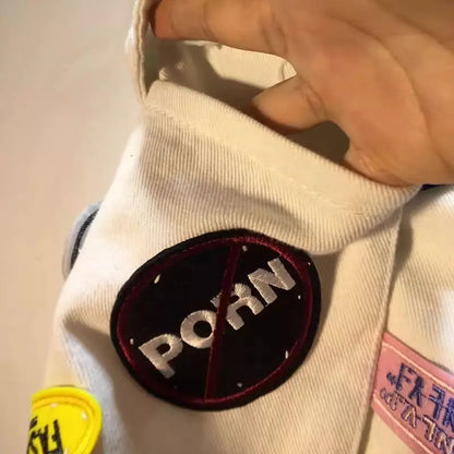 2026 Summer New Embroidery Letter High Waist Cargo Pocket Denim Shorts Women