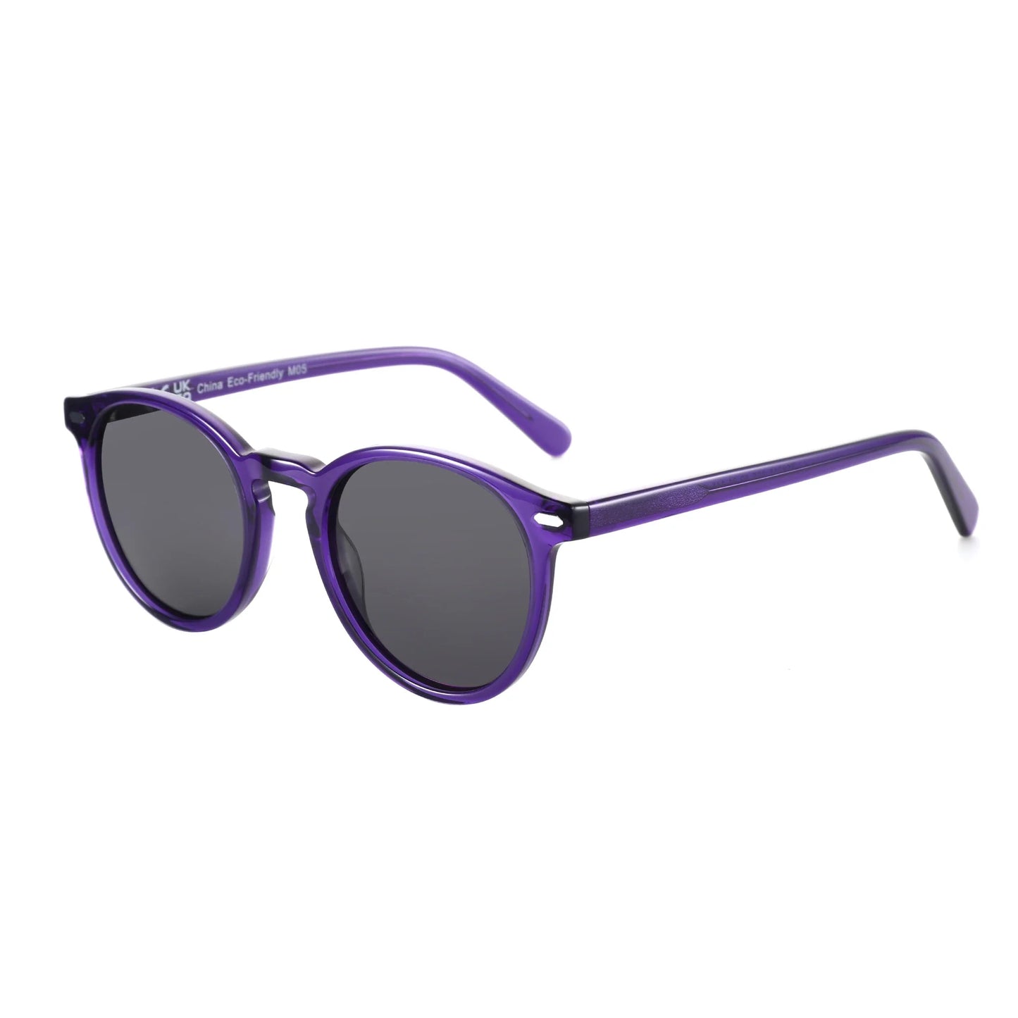 2026 Fashion Round Polarized Sunglasses Women Uv400 Protection Shade High-quality Acetate Retro Sun Glasses ZS6215