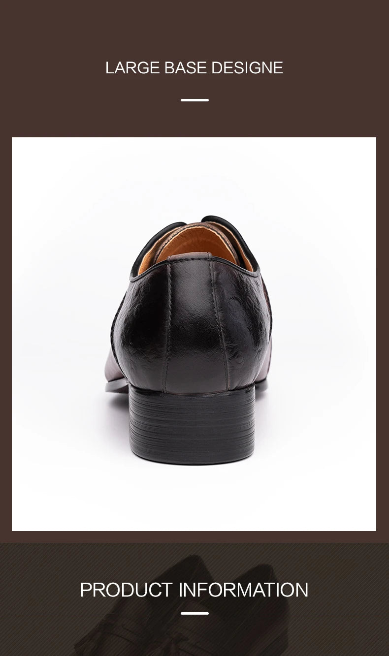Luxury Business Men Oxford Shoe Elegant Top Quality Formal Genuine Leather Shoe Man Derby Brogues Shoes Wedding Party Shoes