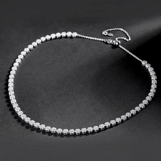 Bracelet en moissanite avec certification GRA, motif fleur, taille 1,5/2,5/3 mm, couleur D, en argent 925, avec diamants, pour homme et femme, cadeau