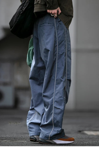 Korean Streetwear Waterproof Outdoor Utility Cargo Pants For Men Quick Dry Adjustable Hem Oversized Sport Casual Pants Trendy