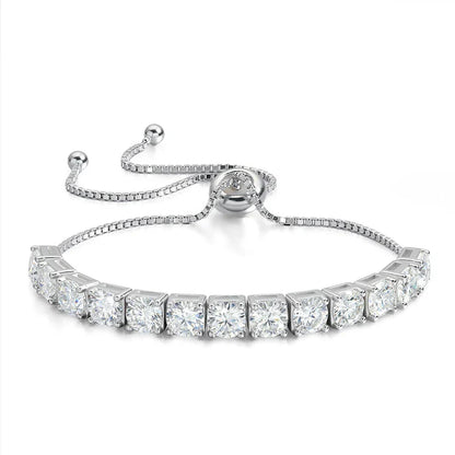 3/4/5mm Adjustable Moissanite Tennis Bracelet for Women Men D Vvs1 Round Gems Lab Diamond Chain S925 Sterling Silver