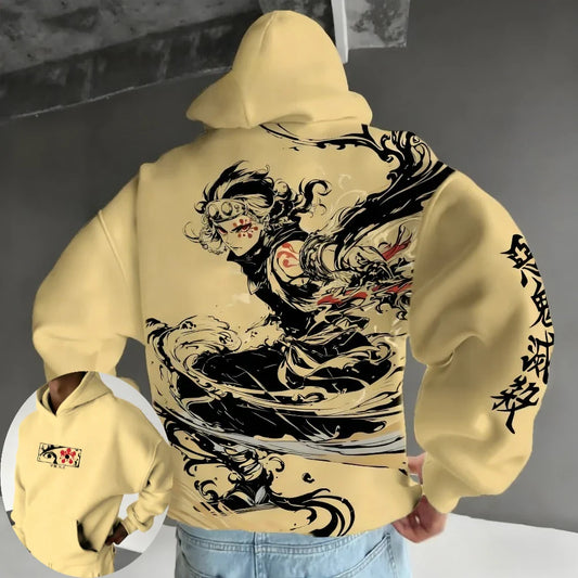 Demon Slayer: Kimetsu no Yaiba Men's Hoodie Tengen Uzui Anime Spring Autumn Winter Boy Comfort Long-sleeved Parent-child Outfit