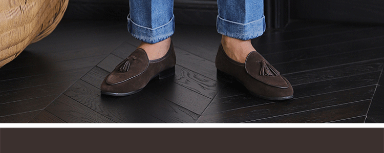 Italian Style Men's High Waist Business Neapolitan Jeans Draped Cuffed Straight Leg Western Pants Youth Trendy Wear Resistant