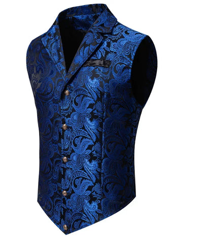 New Men Jacquard Suit Vest Loose Tops Red / Green  / Blue / Pink Fashion Male Wedding Prom Party Luxury Dress Waistcoat