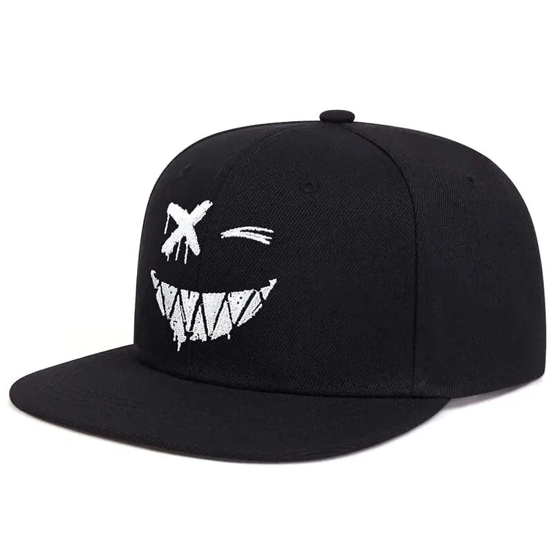 Unisex Personality Ghost Expression Embroidery Hip-hop Hats Outdoor Adjustable Casual Baseball Caps Sunscreen Hat