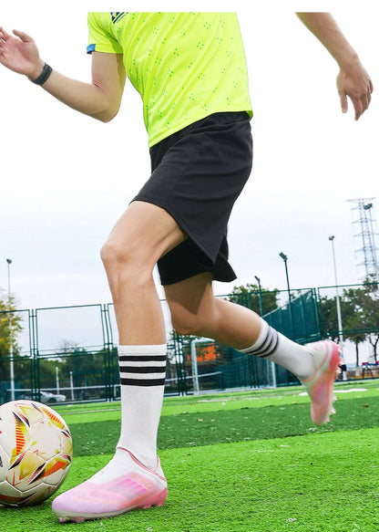New Men Football Boots Training Soccer Shoes Match Adult Cleats Outdoor Sport Boys Breathable Non Slip Long Spikes Comfortable