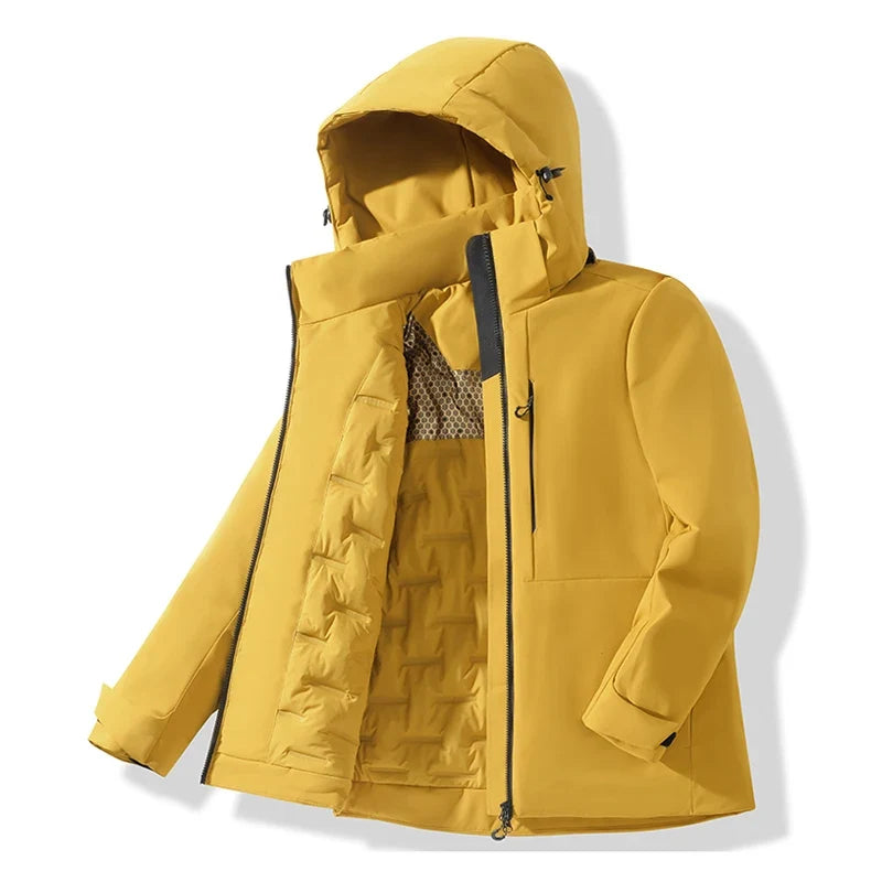 Unisex Waterproof Fleece Jackets Winter Windproof Thermal Windbreaker Men Women Hiking Camping Skiing Climbing Raincoat