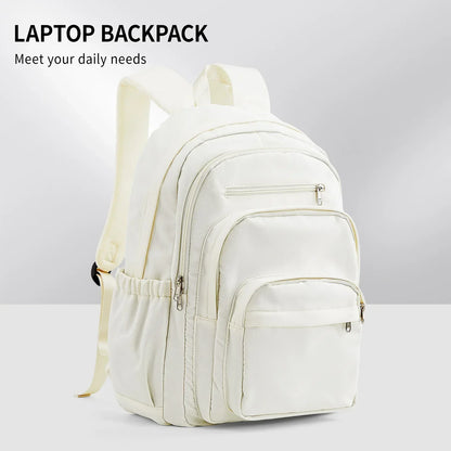 Casual Nylon Backpack, Backpack for Women, Multi-Pocket Design in Light Blue Durable for School, High School and College Bookbag