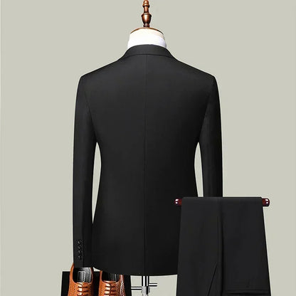 S-8XL Blazer New Men's Fashion Business Solid Color British Style Professional Work Groom Wedding Dress Best Man Blazer Jacket