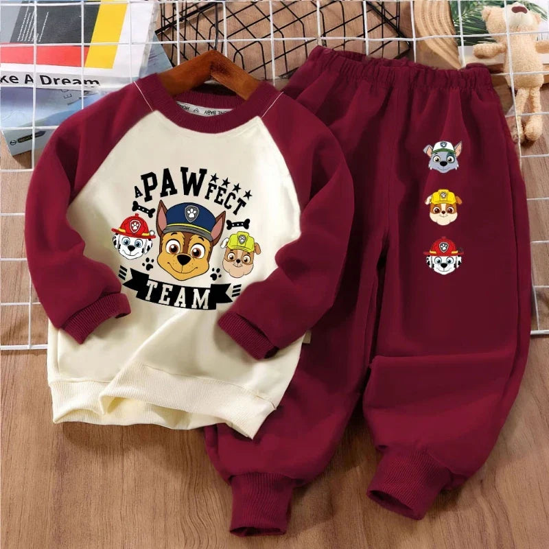 Print Boys Spliced Sweatshirts 2-piece Sets Kids O Neck Hoodies and Pant 2pcs Set Kids Sport Clothes Suit Spring Fall
