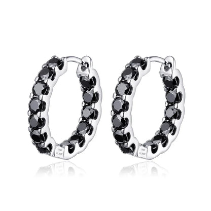 100% 925 Sterling Silver Real 2.6ct Moissanite Earring Hoops For Women Sparkling Wedding Party Luxury Fine Jewelry Gift