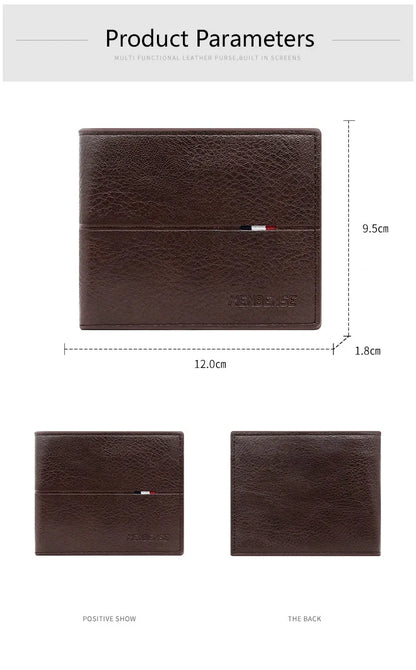 Slim Men's Wallet - New Short Zipper Design, Card & Photo Holder, Simple Coin Pocket - High - Quality PU Leather