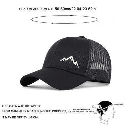 Unisex Mountain Range Embroidery Baseball Net Caps Spring and Summer Outdoor Adjustable Casual Hats Sunscreen Hat