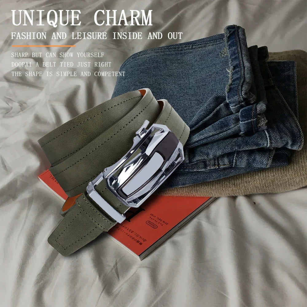 Mens Belt Automatic Metal Alloy Buckle Belt High Quality PU Luxury Belt for Men Belt Strap Male High Quality Designers 105 115cm