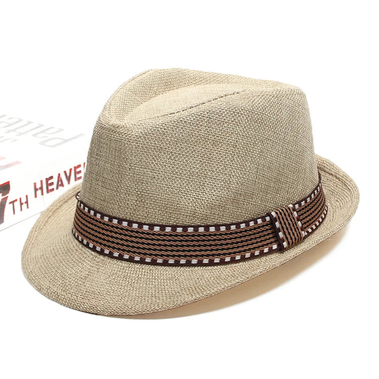 Summer Fedoras Spring and Summer Korean Party Jazz Hat Cotton Linen Top Hat  for Buchet Hat Panama Cap