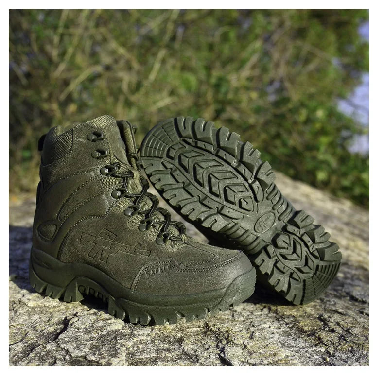New Men Tactical Boots Army Breathable Desert High Quality Unisex Waterproof Male Hunting Boots Ankle Work Climbing Hiking Shoes