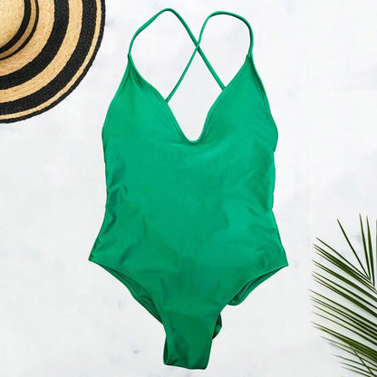 Solid One Piece Swimsuit Women Swimwear 2025 New Bikini Sexy Bodysuit Plus Size Bathing Suit Swimming Suit Maillot De Bain Femme