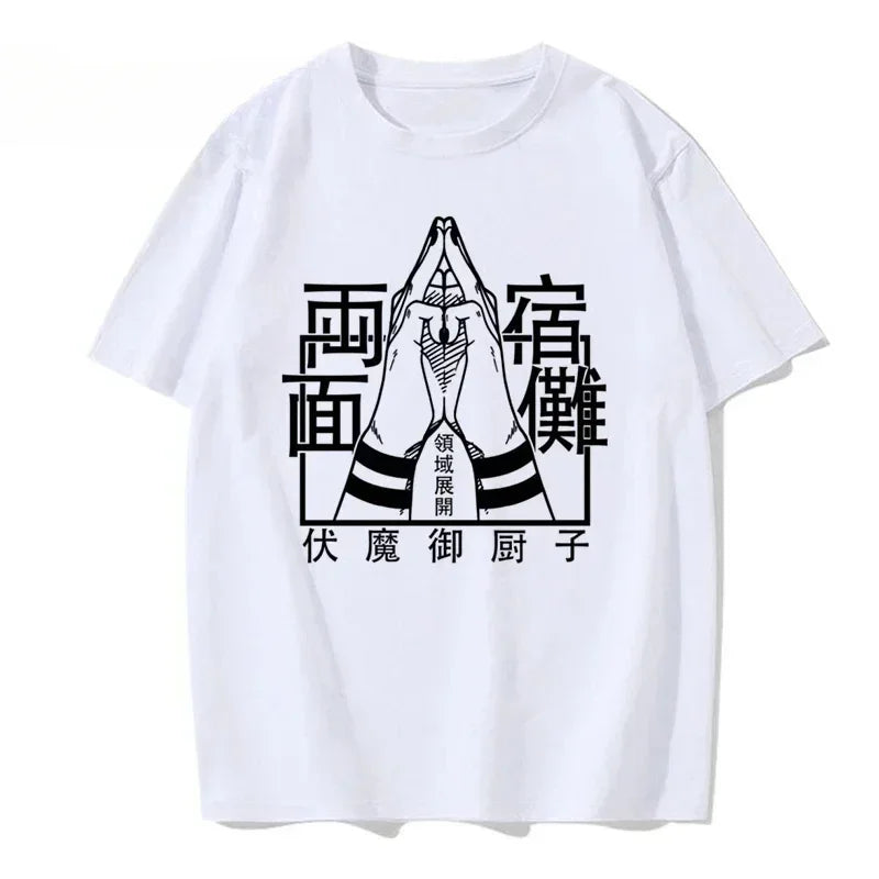 Tshirt Manga Japanese Anime Jujutsu Kaisen T Shirt Gojo Satoru Tops Yuji Itadori Graphic Tees Cool  T-shirt 90s Women Clothes