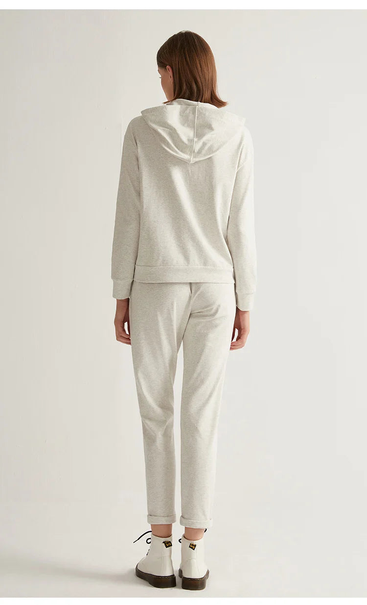 K1071W In Stock High Quality 100% Combed Cotton Zip Woman Cotton Hoodi Cropped Manufacturers Hoodies Women Sweatshirt Clothing