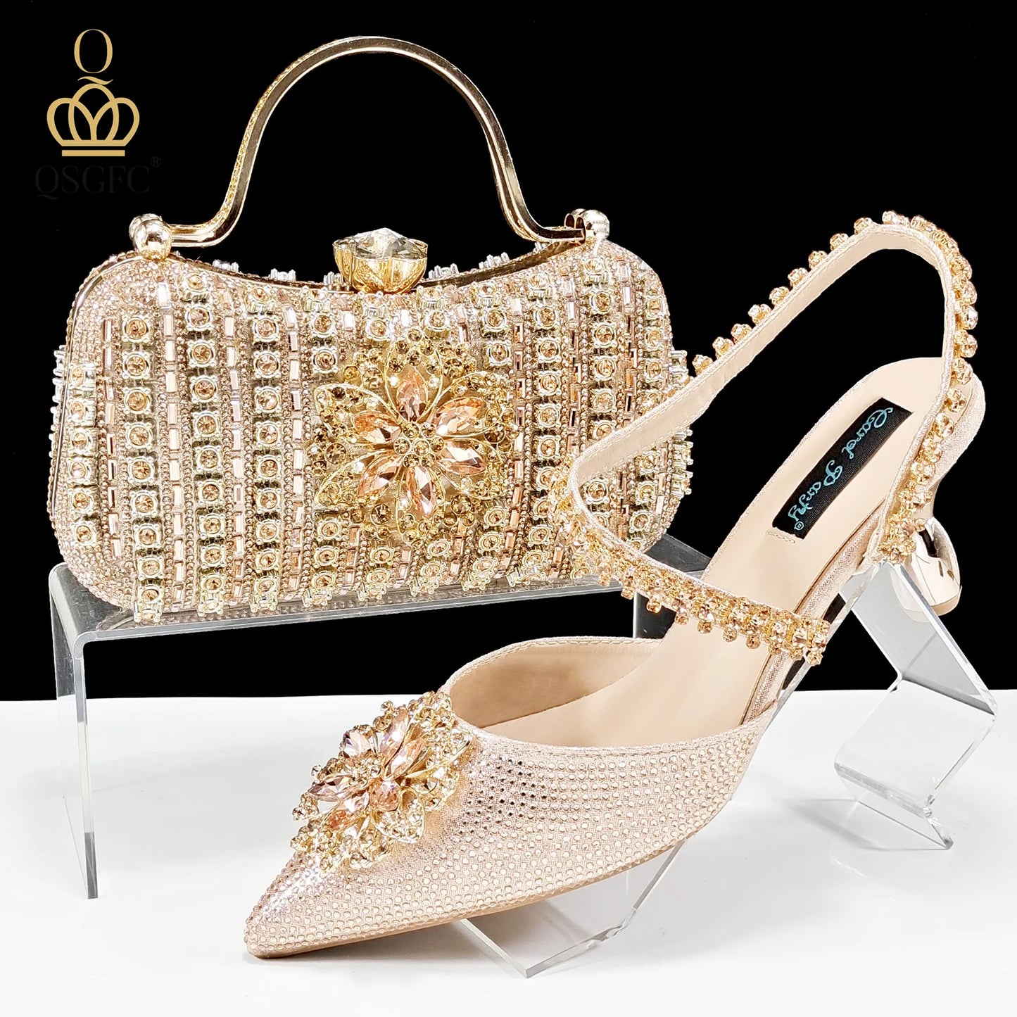 Festive Elegance: Dazzling Heels and Chic Clutch Perfect Combination Of Shoes And Bags for Party Occasions