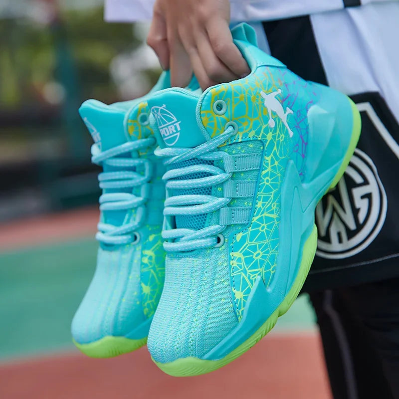 Boys Basketball Shoes Classic Kids Sneakers Fashion Tennis Kid Sport Shoes Outdoor Non-Slip Trainer Children School Basketball