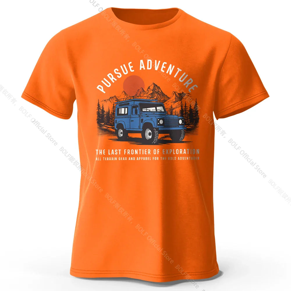 Wilderness Explorer Vintage Medal Printed Unisex Men Women T-Shirt Tees Tops 100% Cotton Topographic Graphic Bushcraft Wear