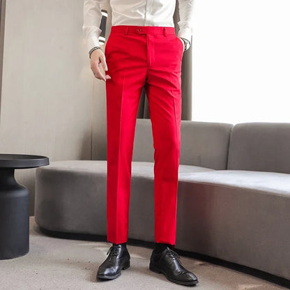Formal Pants Men 2024 New Elegant Man Office Work Pants Casual Elastic Men's Trousers Men 17 Colors Pantalones Hombre