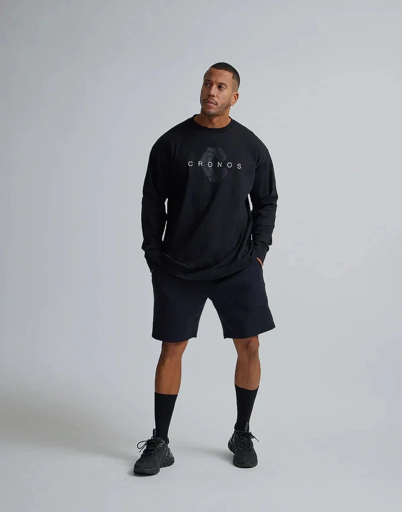 Classics Print Long Sleeve 100% Cotton Men T-shirt Gym Fitness Bodybuilding Workout Casual T Shirt Male Sport Tee Tops