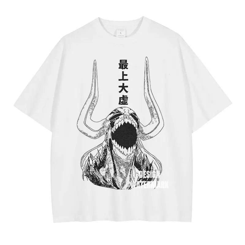 Anime B-Bleach T-Shirt Oversized Vintage Washed Zaraki Kenpachi T-Shirts Retro Harajuku Ichigo Rukia Tops Tees Man 100% Cotton