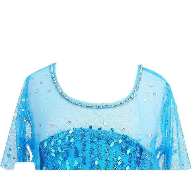 Halloween Elsa Dress Kids Cosplay Costumes Sequined Mesh Ball Gown Carnival Party Frozen Prom Gown Princess Dress for Girl