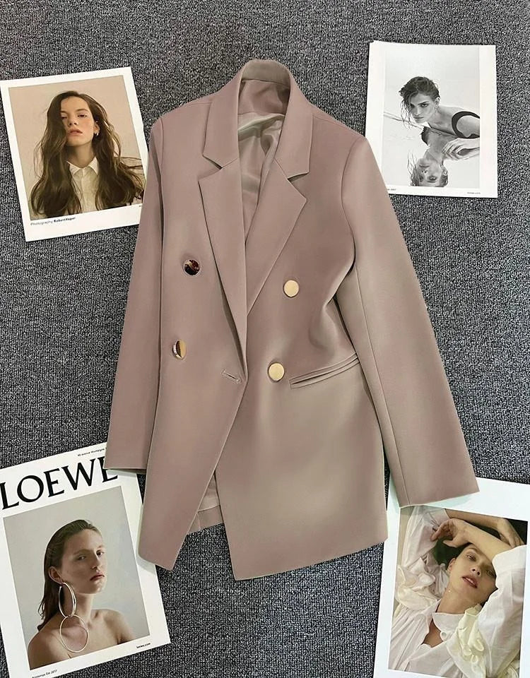 Women's Casual  Jaet Coat 22 Colors Small Suit Outerwear Long Sve Commute Sle Pure Color Spring Season