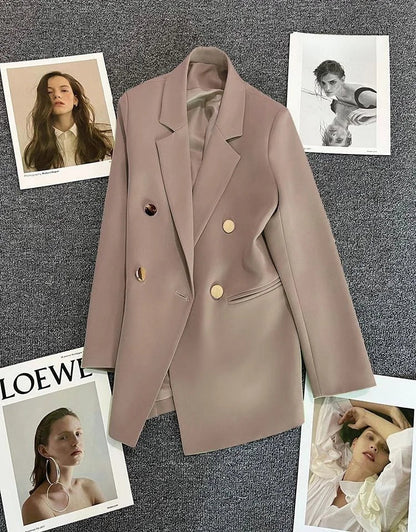 Women's Casual  Jaet Coat 22 Colors Small Suit Outerwear Long Sve Commute Sle Pure Color Spring Season
