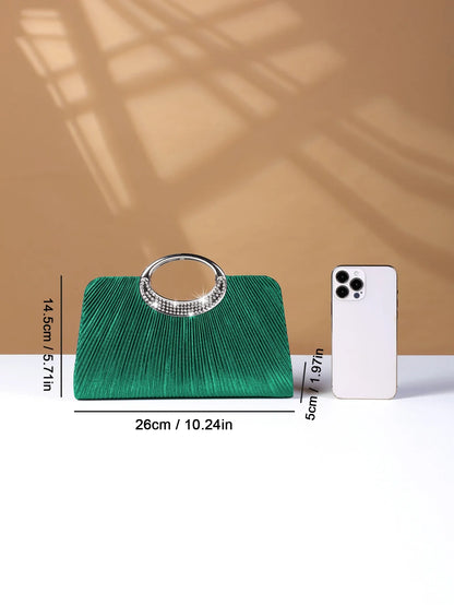 Women's Sparkling Glitter Crystal Evening Bag, Handbag And Crossbody Bag With Simple And Elegant Design, Suitable For Wedding