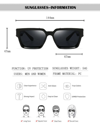 2026 Retro Square Sunglass Men Vintage Millionaire Sunglasses Women Trendy Vacation Luxury Fashion Glasses Gafas De Sol Hombre