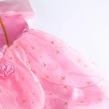 Aurora Dress for Girls Sleeping Beauty Costume Kids Birthday Halloween Party Disguise Dresses Up