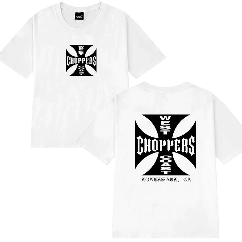 New in Summer Fashion Y2k T Shirts Men Women West Coast Choppers Print short sleeve T-shirt Unisex Casual 100% Cotton clothing