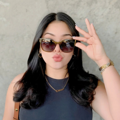 Fashion Original Thick Butterfly Frame Polarized Sunglasses for Women Chunky Uv400 Protection Shade Cat Eye Sun Glasses