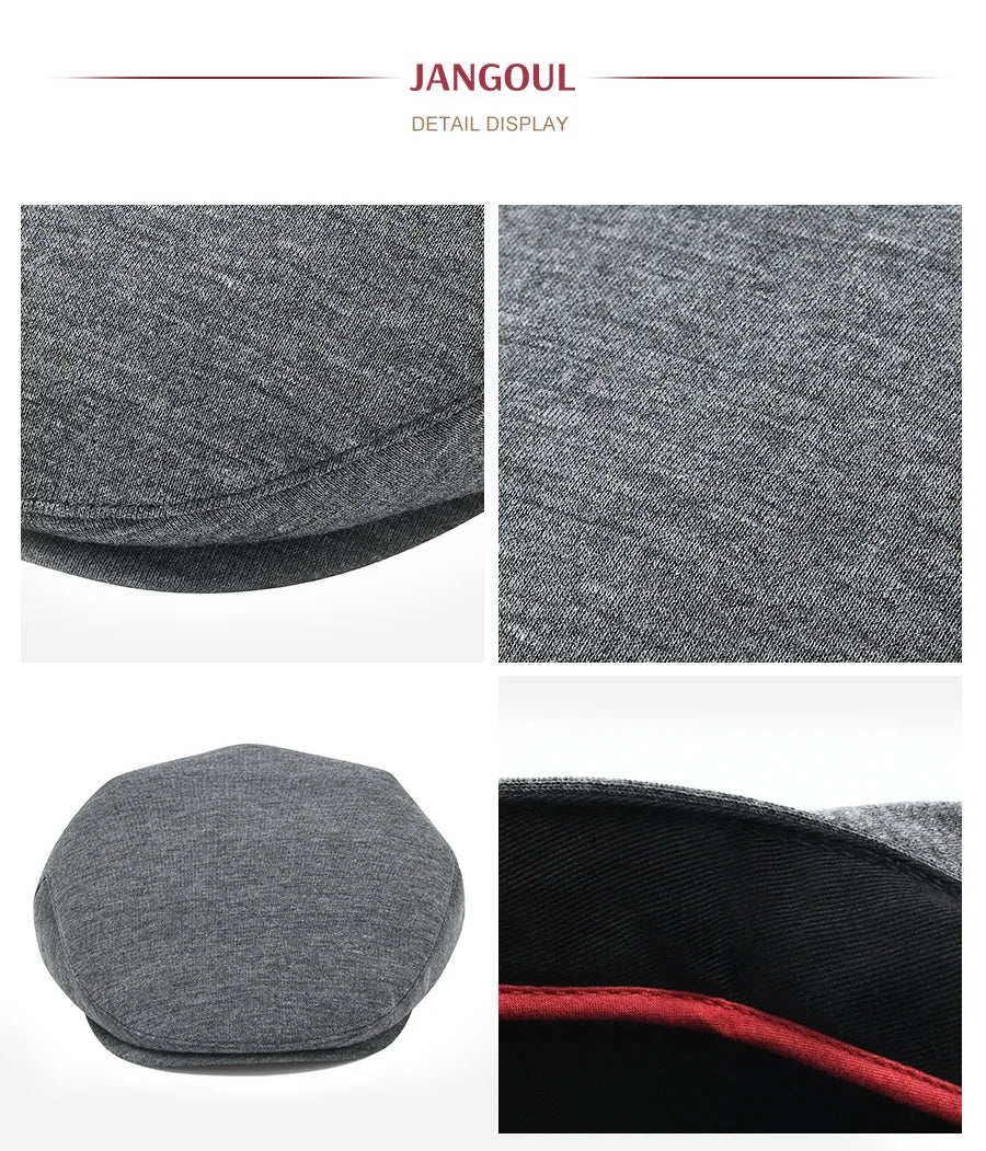 Flat Cap 100% Cotton Men Ivy Newsboy Hats Beret Spring Winter Solid Pattern Classic Casual Daily Caps JGMZ643