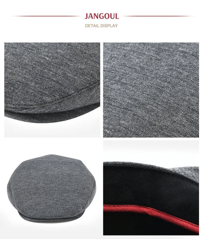 Flat Cap 100% Cotton Men Ivy Newsboy Hats Beret Spring Winter Solid Pattern Classic Casual Daily Caps JGMZ643