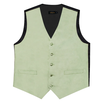 Wedding Party Green Men's Vest Shirt Accessories Fashion chaleco hombre for Man Four Seasons Wear Wholesale Necktie Handkerchief