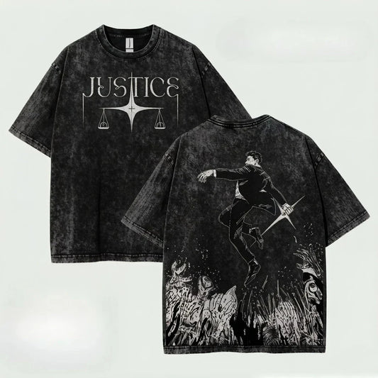 Hiromi Higuruma Jujutsu Kaisen T Shirt Anime Washed Oversized T-shirt for Men's Clothing Summer Short Sleeve Cotton Tees Tops