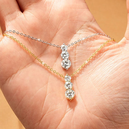 4mm&5mm&6mm Round Cut Moissanite Pendant Necklace For Women 14K Gold Filled Lab Diamond Necklaces Jewelry