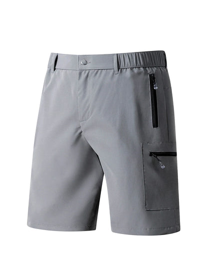 Men's Casual Shorts Business Social Quick Dry Shorts Breathable Relaxed with Zip Pocket Design Solid Color Shorts Streetwear