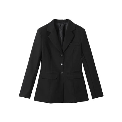 Casual Single-breasted Suit Jackets 2026 Spring New Female Elegant Lapel Full Sleeve Blazers Coat Women's Waist-cinching Outwear