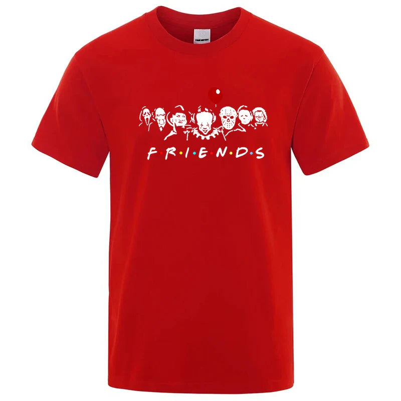 Men's High Quality T-shirt 100% Cotton T-shirt Funny Friends Print T Shirt Loose Summer Cool O-neck Men T-shirt Male Tops Tee