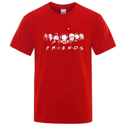 Men's High Quality T-shirt 100% Cotton T-shirt Funny Friends Print T Shirt Loose Summer Cool O-neck Men T-shirt Male Tops Tee