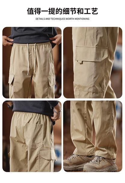 New in Tall Men Cargo Pants Elastic Waist Extra Long Length 115cm Male Waterproof Trousers Lengthened Slim Thin Leg 190cm 200 Cm